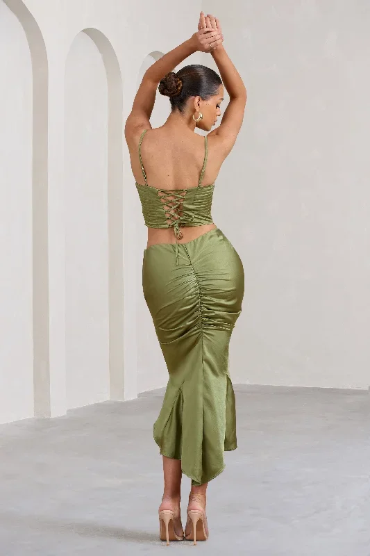 per-favore-olive-satin-ruched-split-maxi-skirt-cl129416113