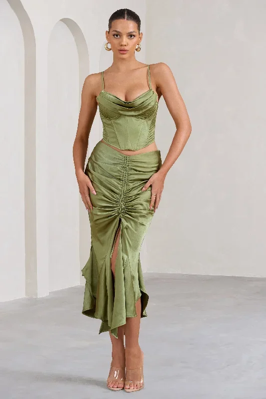 per-favore-olive-satin-ruched-split-maxi-skirt-cl129416113