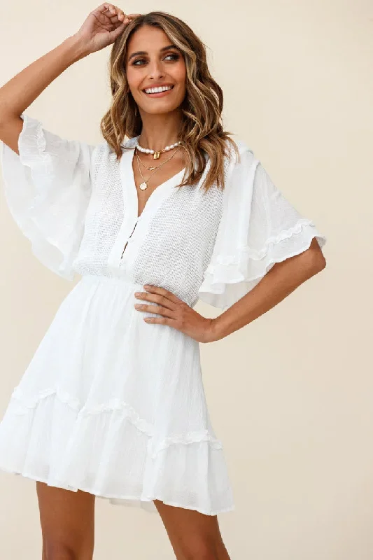 play-it-again-bust-placket-mesh-detail-dress-white