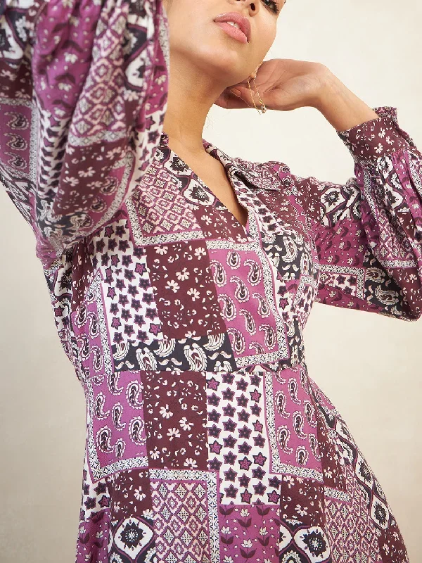 purple-scarf-printed-shirt-midi-dress-ff-4904