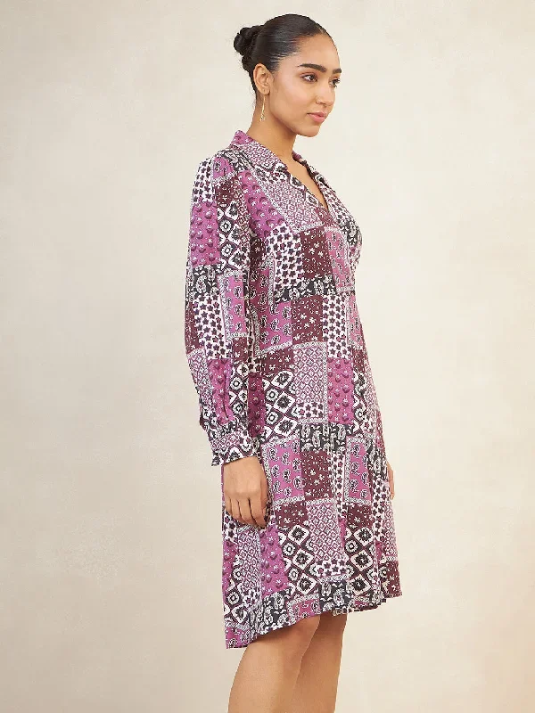 purple-scarf-printed-shirt-midi-dress-ff-4904