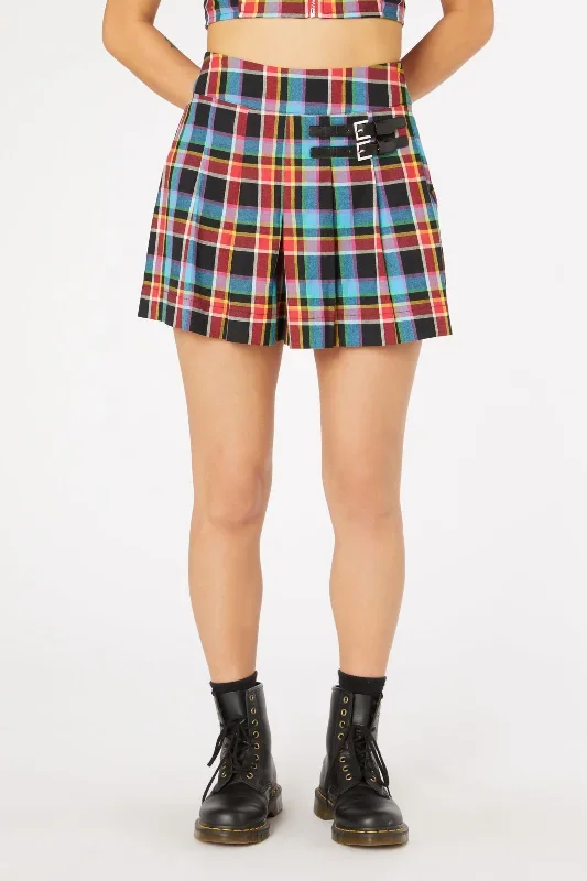 rainbow-tartan-buckle-skort