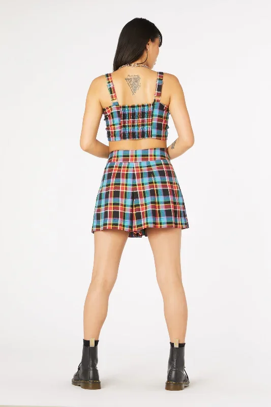 rainbow-tartan-buckle-skort