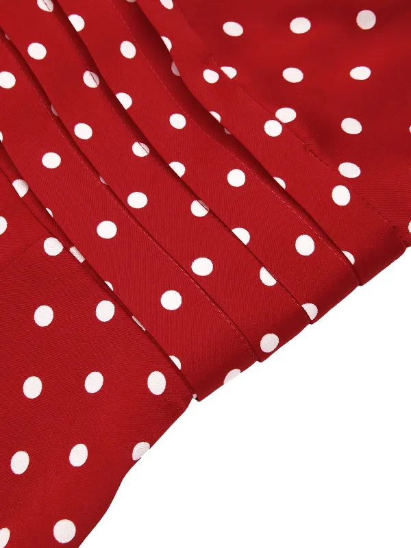 red-1960s-dots-v-neck-pencil-dress