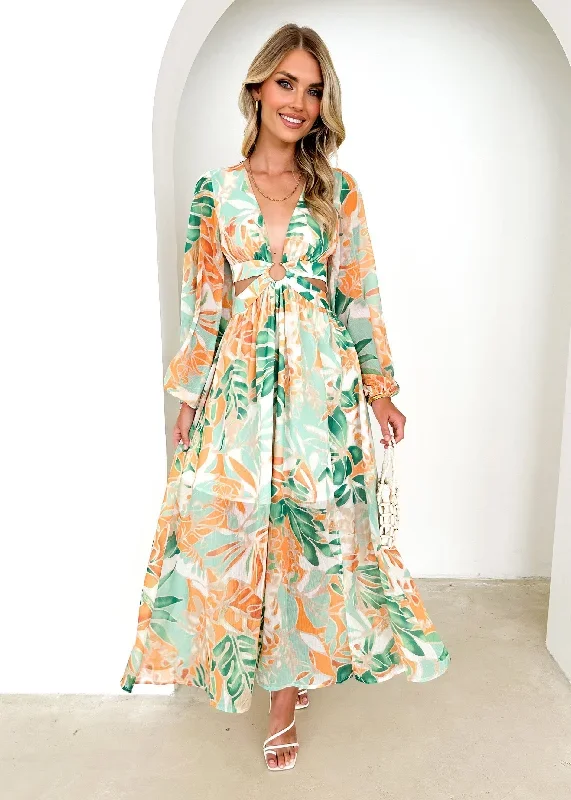 Rita Maxi Dress - Mint Palm