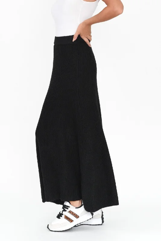 roshni-black-knit-maxi-skirt