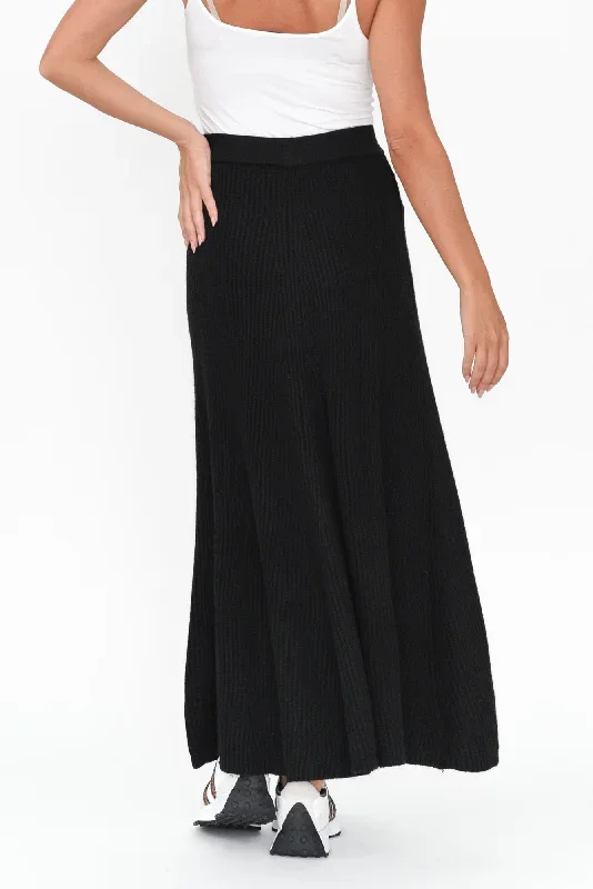 roshni-black-knit-maxi-skirt