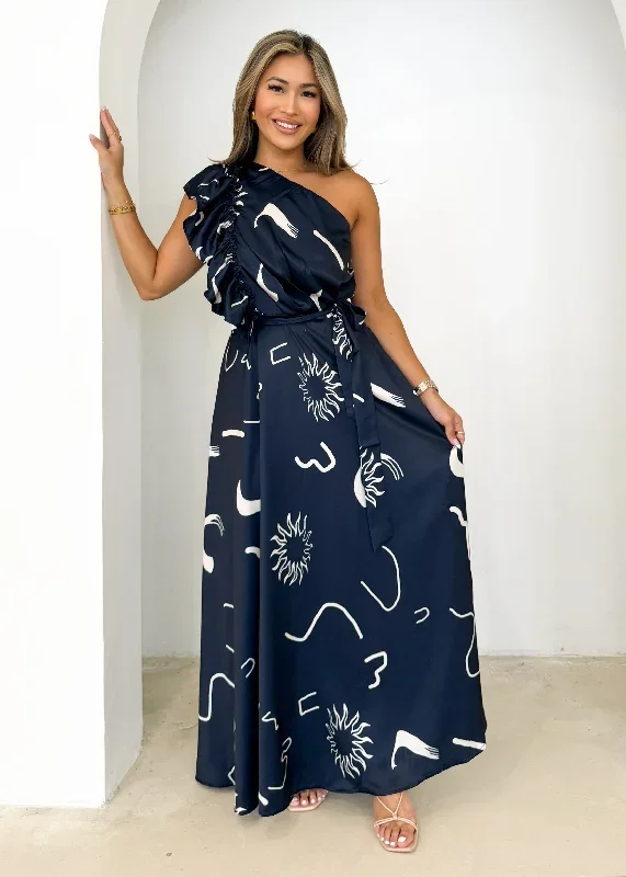 rowler-one-shoulder-midi-dress-navy-abstract