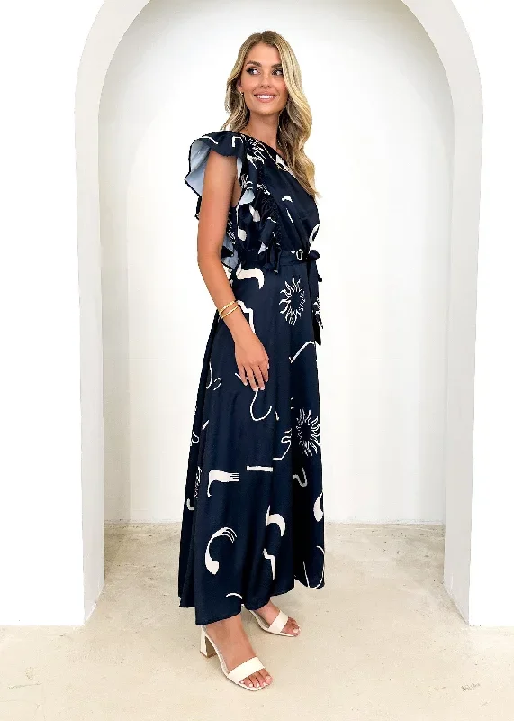 rowler-one-shoulder-midi-dress-navy-abstract