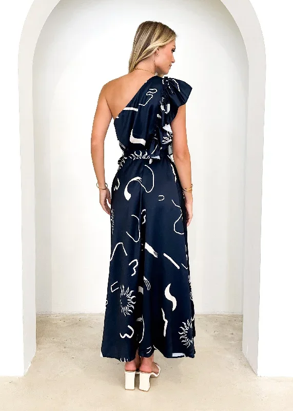 rowler-one-shoulder-midi-dress-navy-abstract