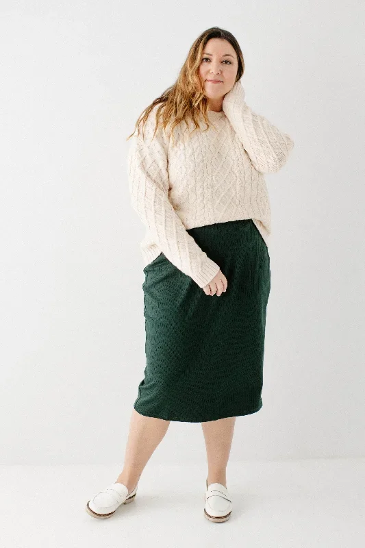 'Sasha' Ribbed Knit Midi Skirt FINAL SALE