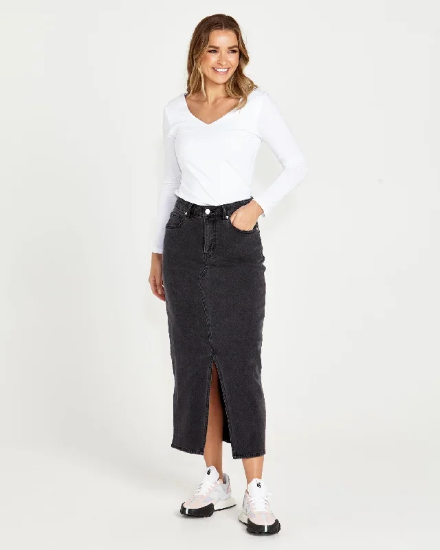 Sass Mavourne Denim Maxi Skirt 82 Wash