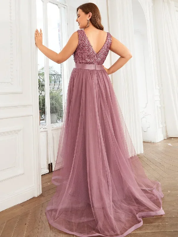 sequin-bodice-tulle-high-low-evening-dress-with-ribbon-waist-ee0147a