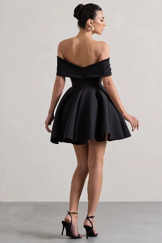 snowfall-black-bardot-bow-skater-mini-dress-cl132369002