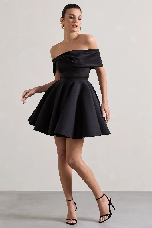 snowfall-black-bardot-bow-skater-mini-dress-cl132369002