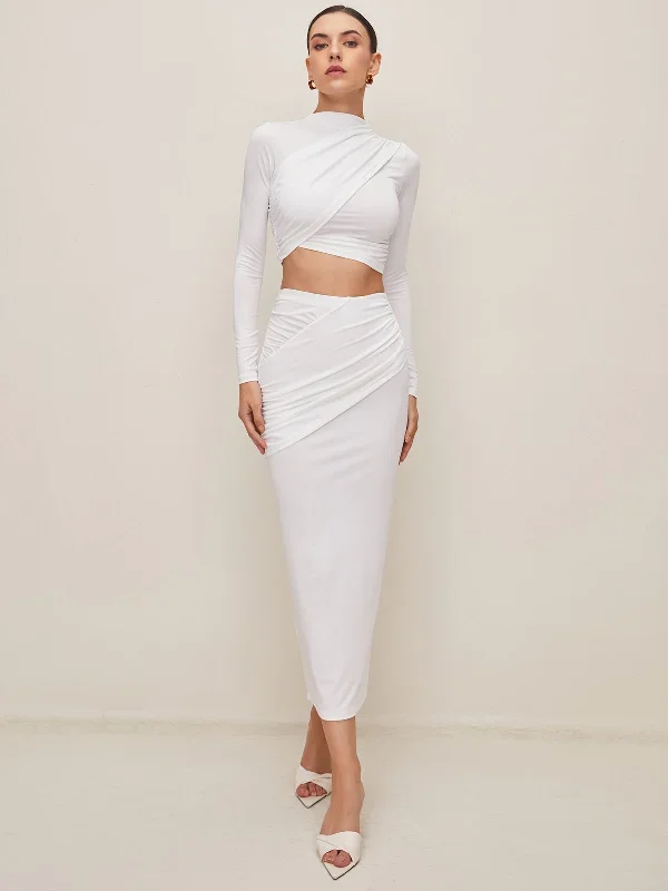 solid-long-sleeve-open-navel-skirt-set