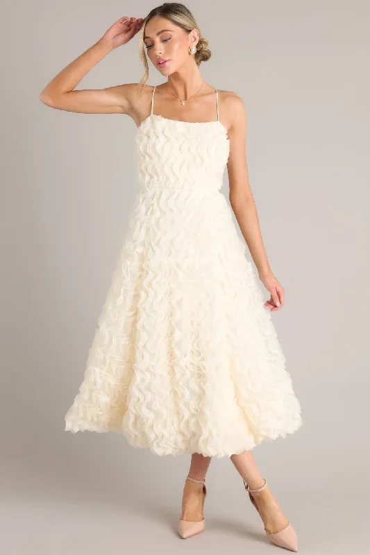 Spectacular Magic Ivory Midi Dress