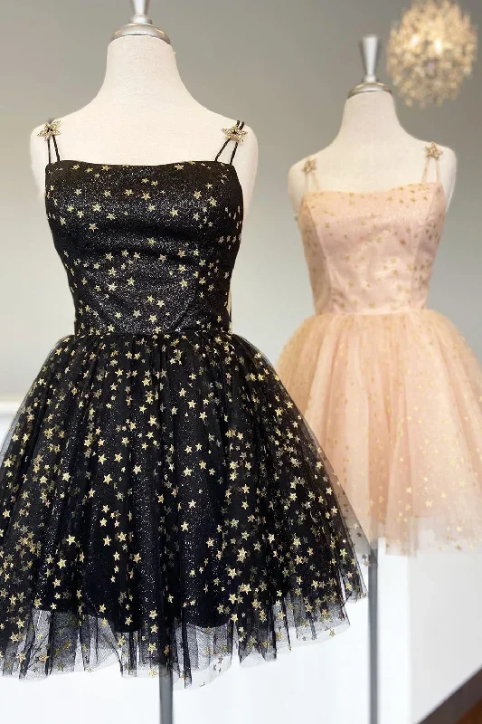 straps-pink-a-line-tulle-homecoming-dress-with-gold-stars