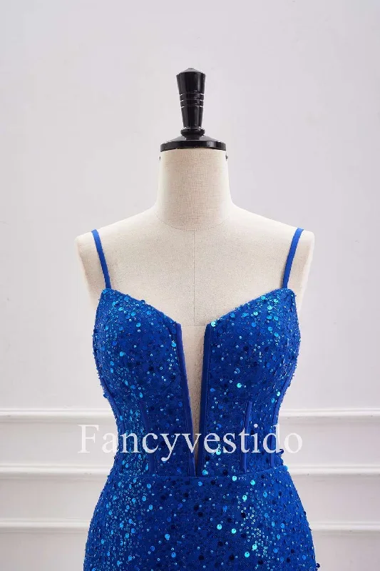 straps-plunging-neck-royal-blue-sequin-tight-homecoming-dress