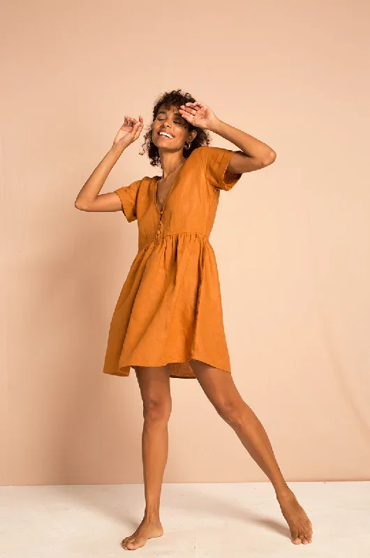 sunchaser-dress-ochre-linen