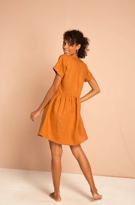 sunchaser-dress-ochre-linen