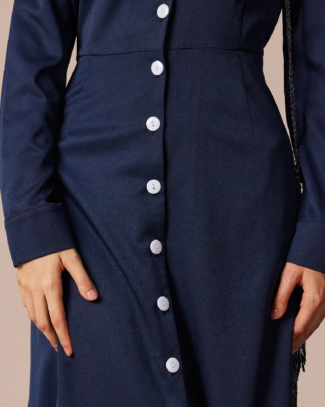 the-navy-lapel-single-breasted-maxi-dress