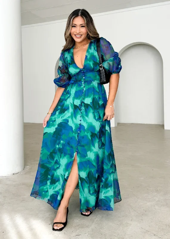 Tiffanie Midi Dress - Blue Lagoon