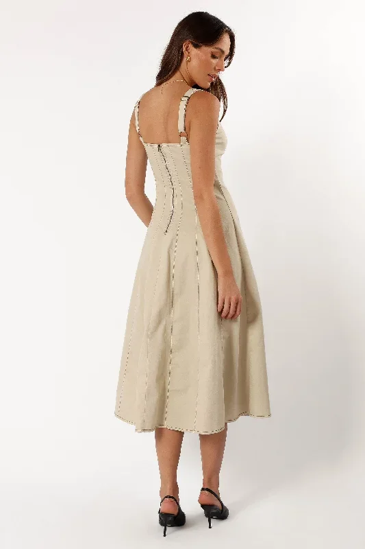 una-midi-dress-beige