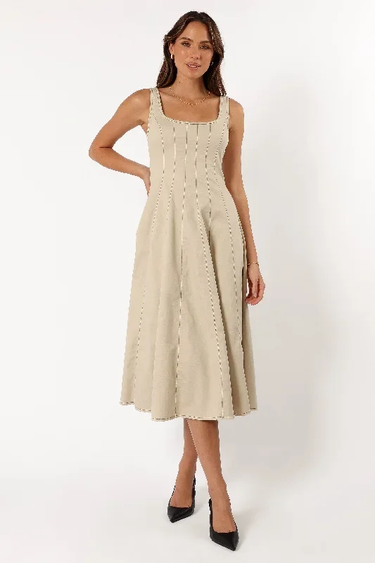 una-midi-dress-beige