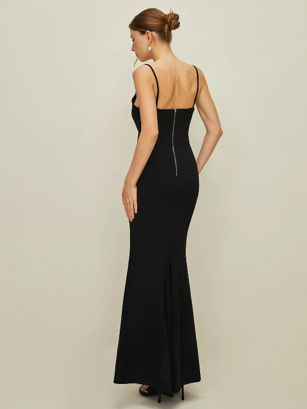 v-neck-solid-split-open-back-dress