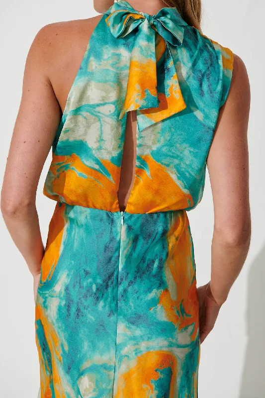 visions-maxi-dress-in-aqua-with-orange-watercolour-satin