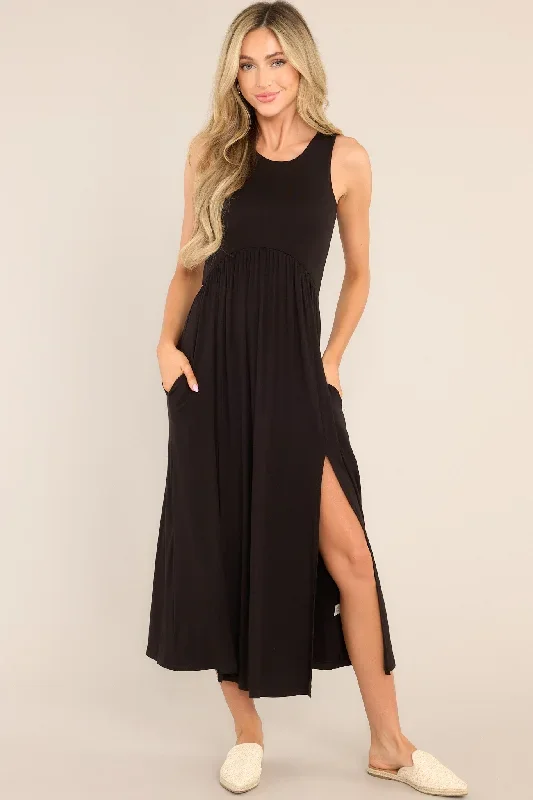 Wanderlust Black Midi Dress