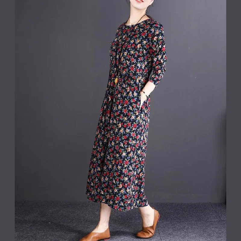 women-floral-cotton-linen-dress-plus-size-clothing-o-neck-wrinkled-linen-maxi-dress-vintage-long-sleeve-baggy-dresses