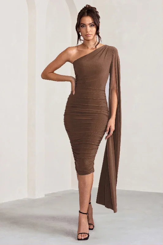 yara-chocolate-brown-one-shoulder-cape-ruched-midi-dress-cl127661106