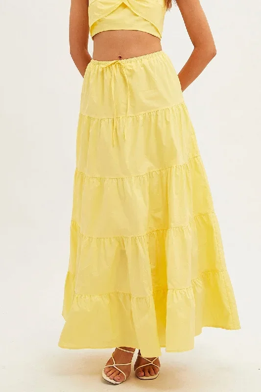 yellow-maxi-skirt-elastic-waist-tiered-sl2004ax-33mb