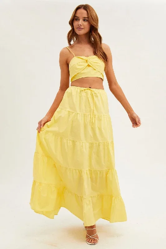 yellow-maxi-skirt-elastic-waist-tiered-sl2004ax-33mb